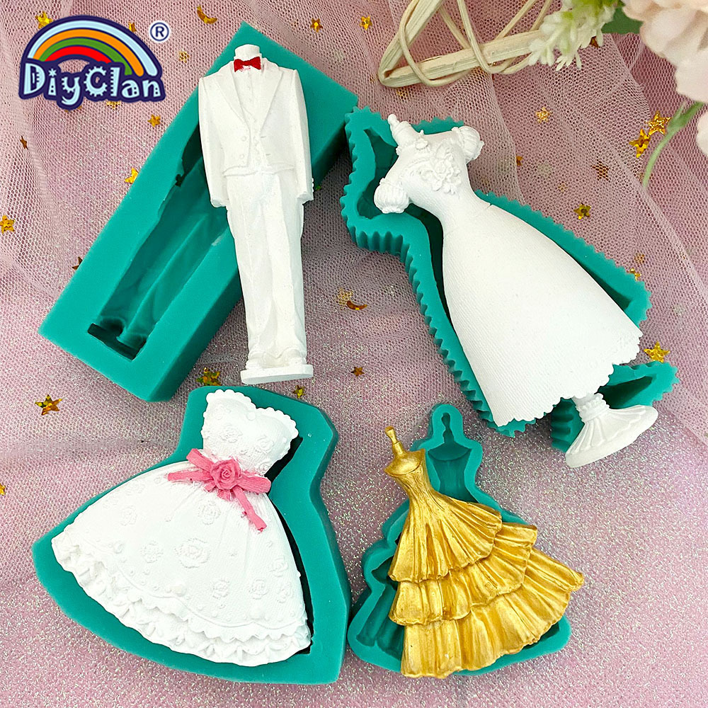 Kitchen Appliances Baking - Marry Decoration Silicone Mold Wedding Dress