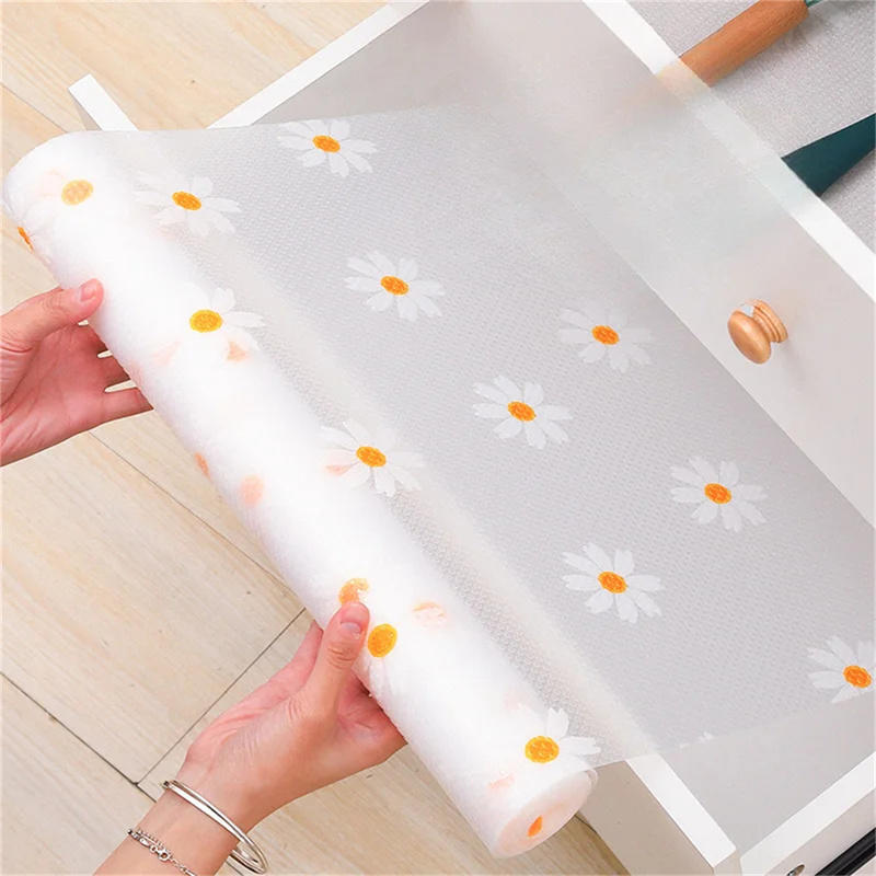 Kitchen Appliances Refrigerators - 1 Roll Daisy Shelf Liner For