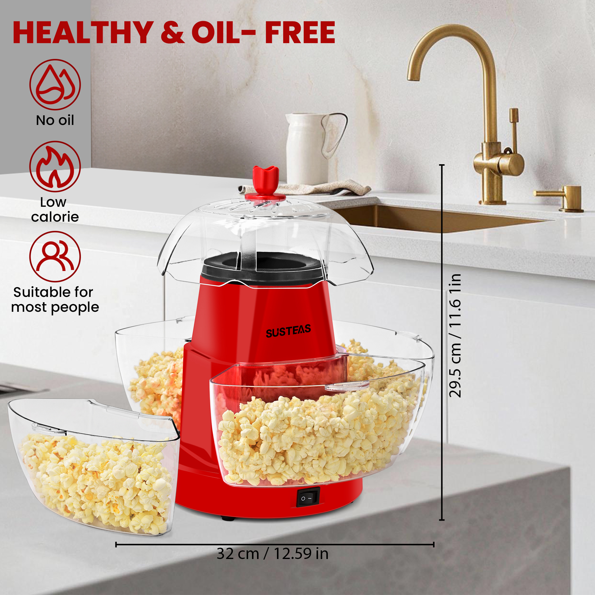 1200W Electric Hot Air Popcorn - Air Popcorn Maker 评论和价格