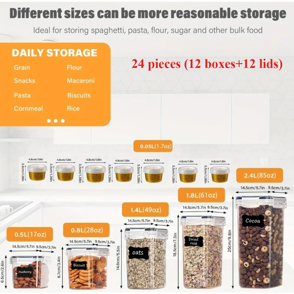 24Pcs Food Storage Containers  - Kitchen Appliances Brand 评论和价格