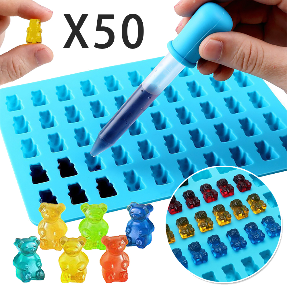 50Grids Gummy Bear Mold Silico - Kitchen Appliances Baking 评论和价格