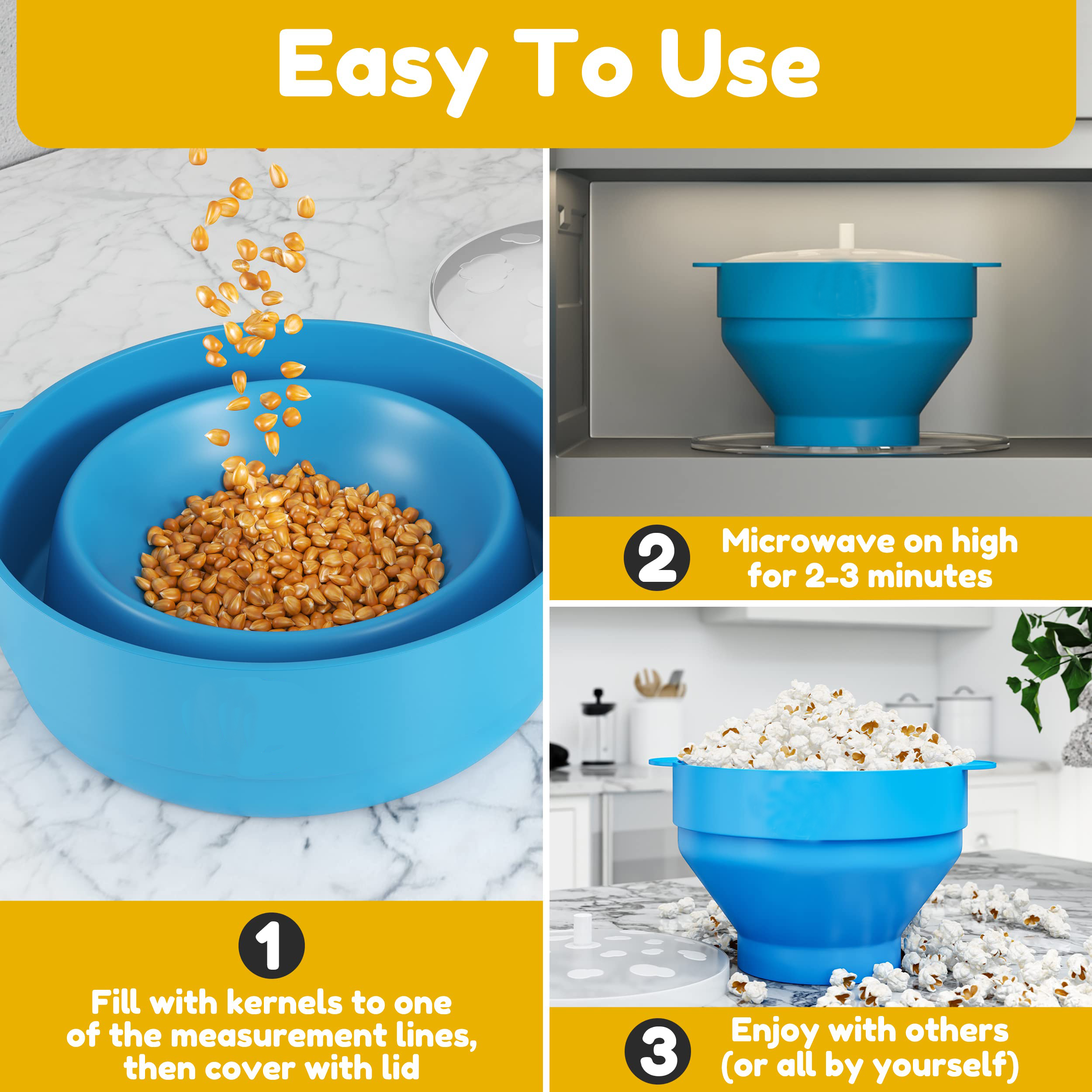 Microwave Silicone Popcorn Pop - Air Popcorn Maker 评论和价格
