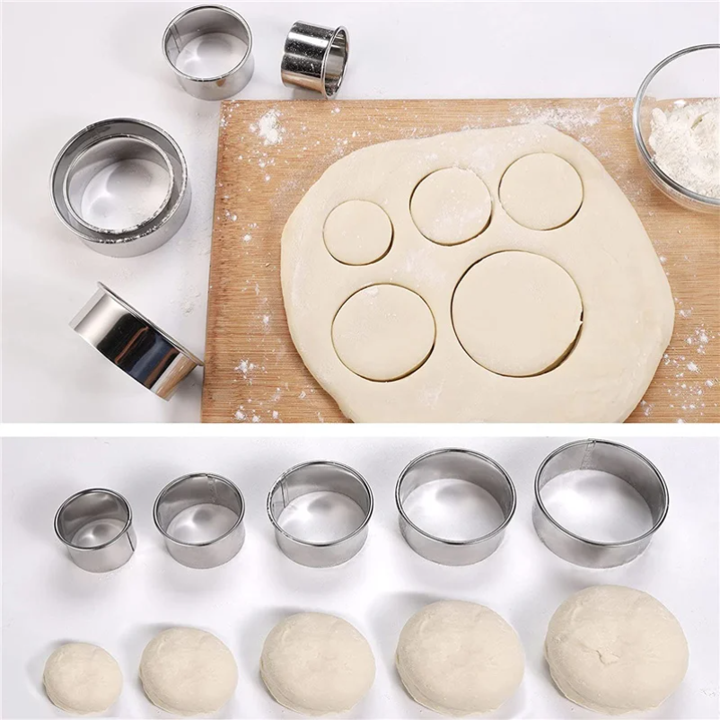 5PCS Round Stainless Steel Bis - Kitchen Appliances Baking 评论和价格