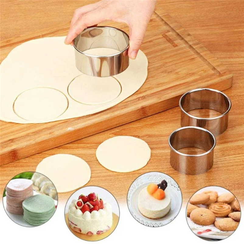5PCS Round Stainless Steel Bis - Kitchen Appliances Baking 评论和价格