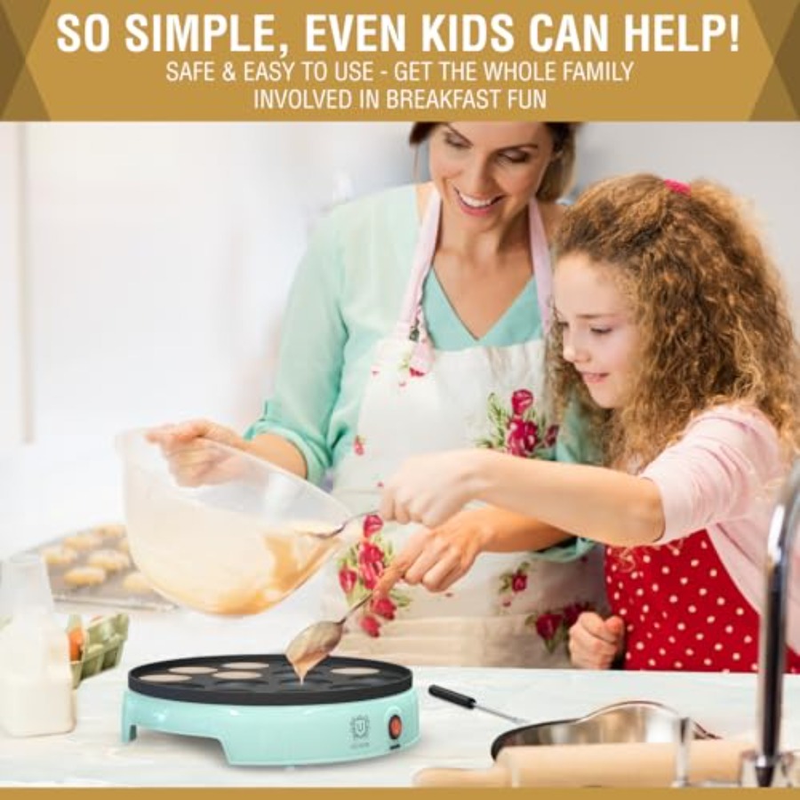 Mini Pancake Maker 14-Hole Ele - Electric Griddle Pancake 评论和价格