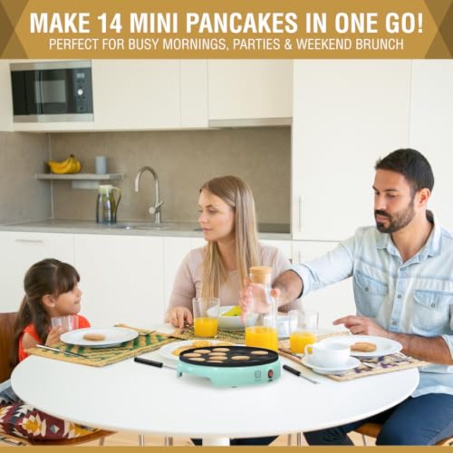 Mini Pancake Maker 14-Hole Ele - Electric Griddle Pancake 评论和价格